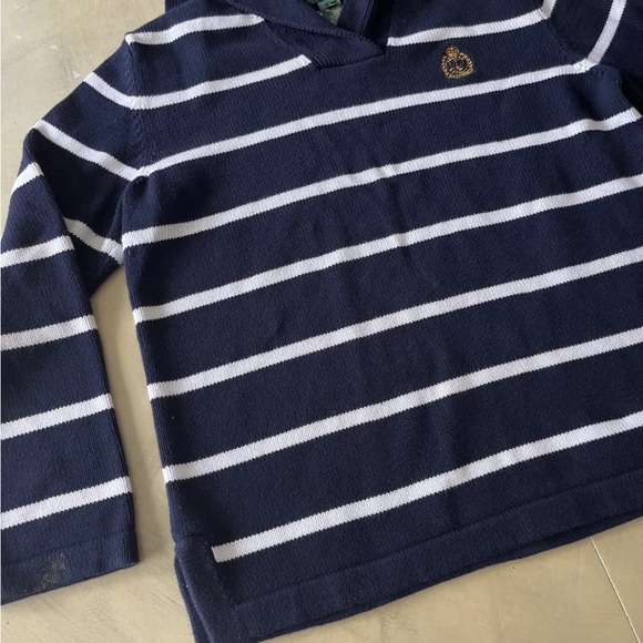 Lauren Ralph Lauren Mens Crest Striped Nautical Sweater Size L Blue Boat Sailor - Picture 4 of 8